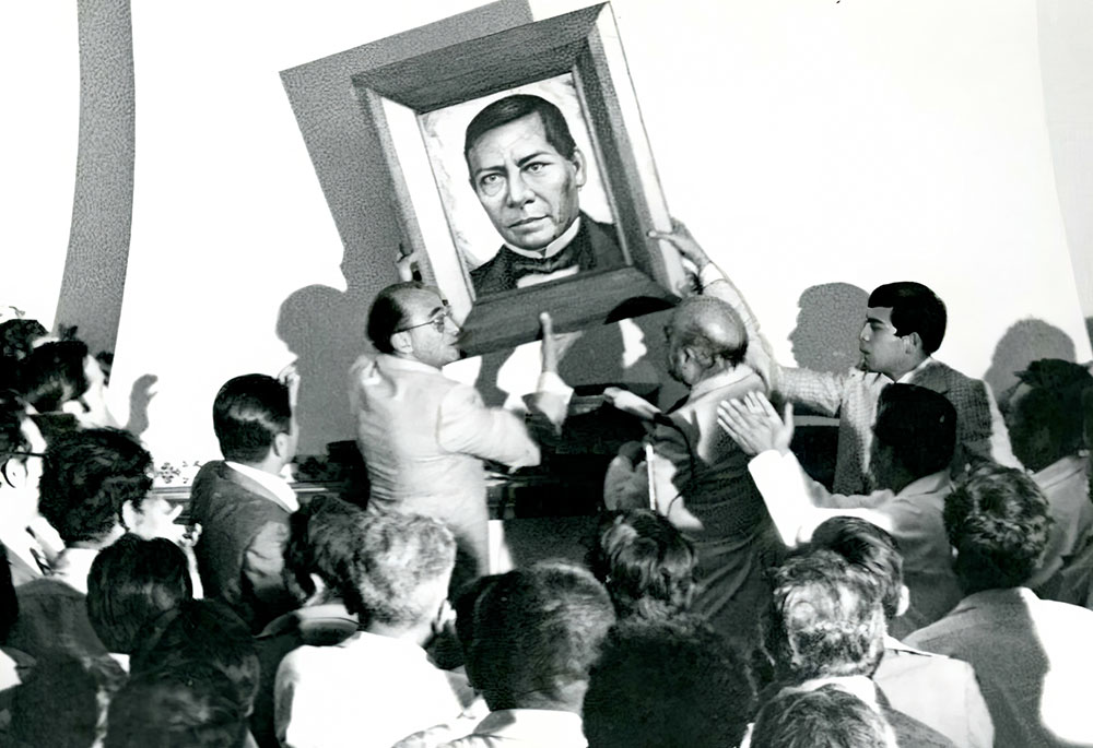 Retrato al óleo de Benito Juárez.